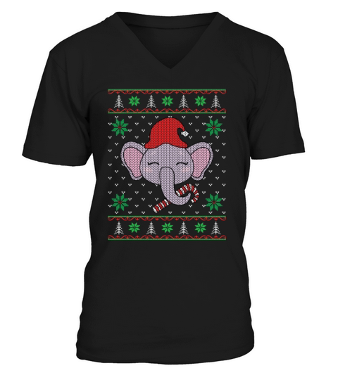 Elephant Ugly Christmas Sweater V-Neck T-shirt