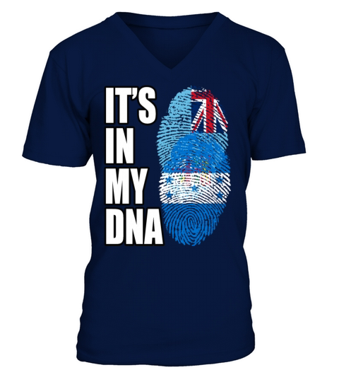 Fijian And Honduran Mix Heritage DNA Flag V-Neck T-shirt