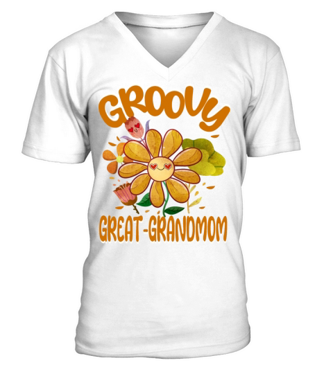 Groovy Great-Grandmom Family Matching Vintage V-Neck T-shirt