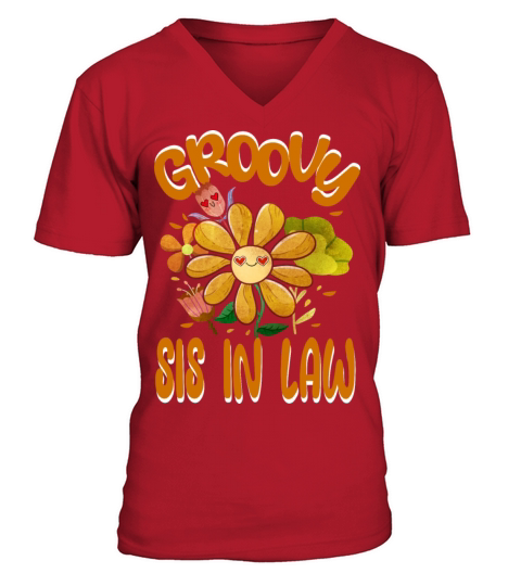 Groovy Sis in Law Family Matching Vintage Family V-Neck T-shirt