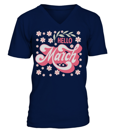 Hello March V-Neck T-shirt