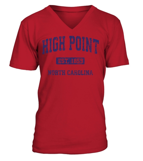 High Point North Carolina Nc Vintage Athletic Spor V-Neck T-shirt