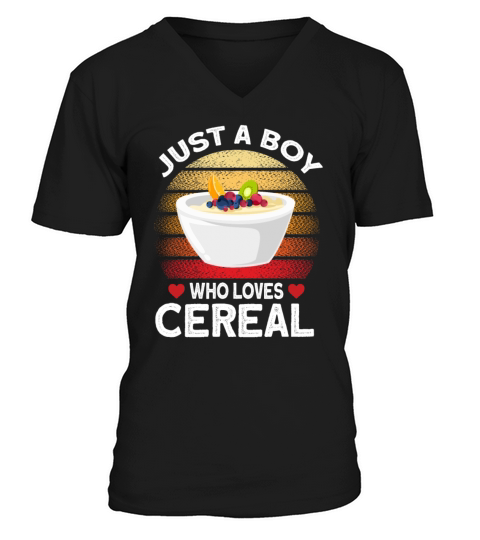 Just A Boy Who Loves Cereal V-Neck T-shirt