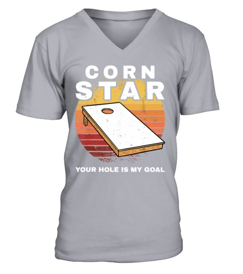 Mens Corn Star Your Hole Is My Goal Cornholebean s V-Neck T-shirt
