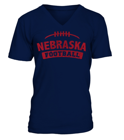 Nebraska Football Vintage Distressed V-Neck T-shirt