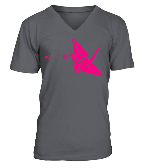 pink papaer bird arrow V-Neck T-shirt
