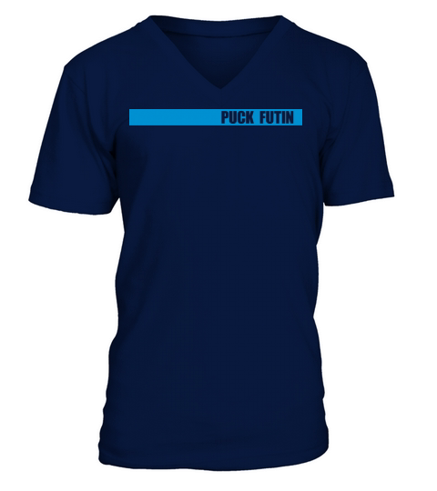 puck futin logo design V-Neck T-shirt