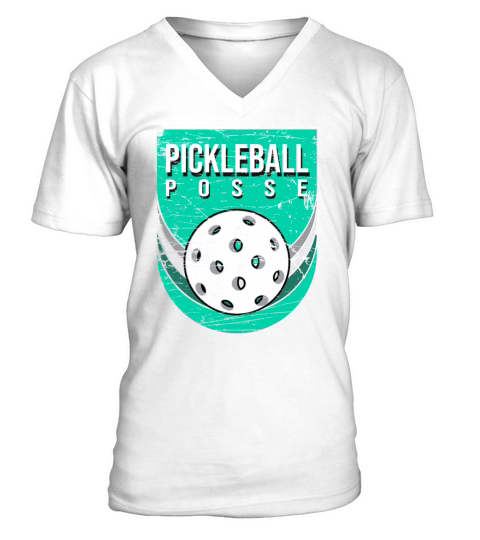 Retro Vintage Pickleball Posse For Pickers V-Neck T-shirt