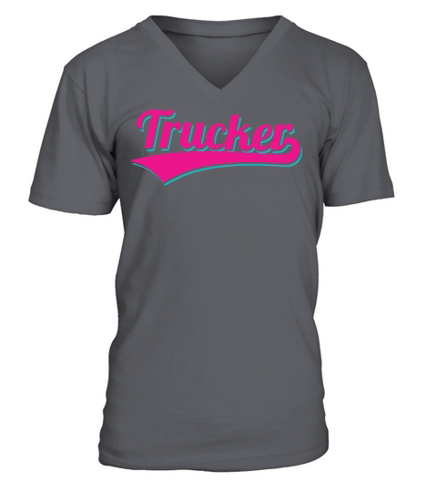 trucker logo V-Neck T-shirt