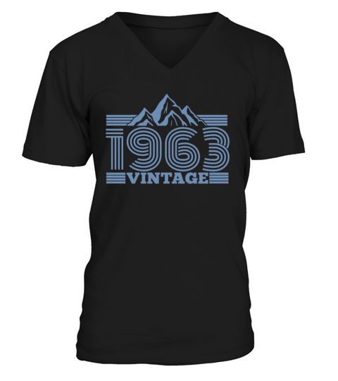 Vintage 1963 Birthday Retro Look V-Neck T-shirt