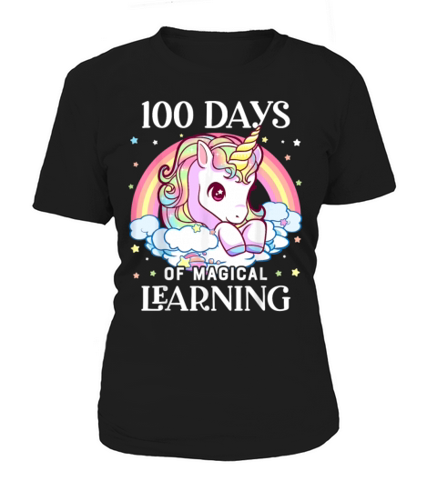 100 Days of School Unicorn Girls Teacher 100th Day Women's T-Shirt