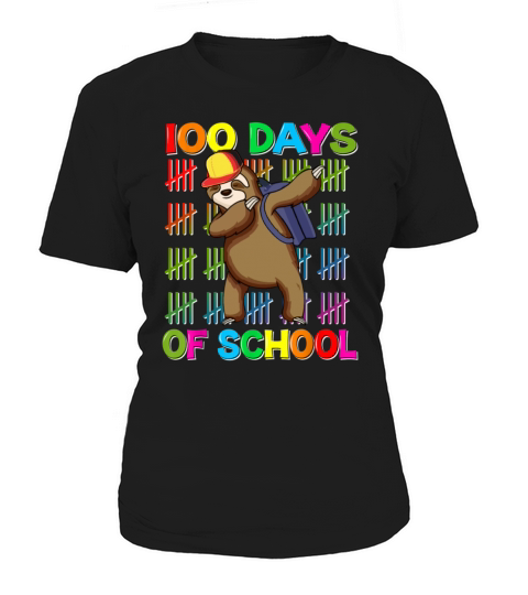 100th Day Of School Sloth Dabbing Sloth Lover Kids Women's T-Shirt