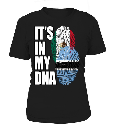 Botswana And Mexican Mix Heritage DNA Flag Women's T-Shirt