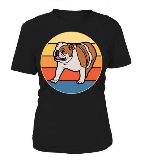 Bulldog Dog Breed Vintage Retro Sunset Women's T-Shirt