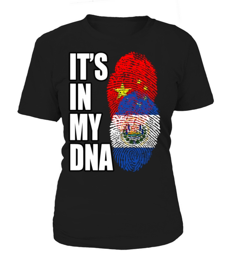 Salvadoran And Chinese Mix Heritage DNA Flag Women's T-Shirt