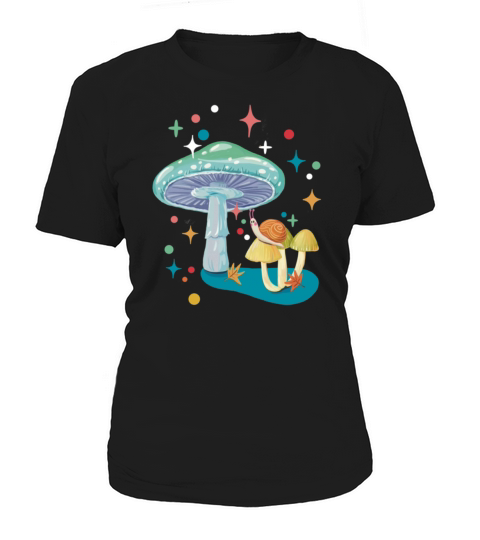 Vintage cozy green mushroom and snail Women's T-Shirt