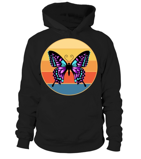Cute Butterfly Retro Sunset Vintage Animal Insect Hoodie Unisex