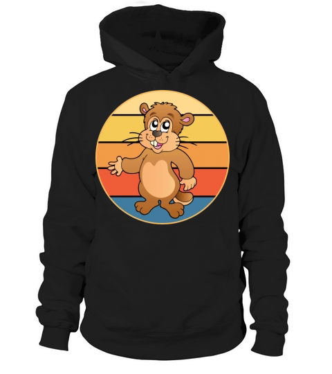 Cute Groundhog Retro Sunset Vintage Animal Lover Hoodie Unisex