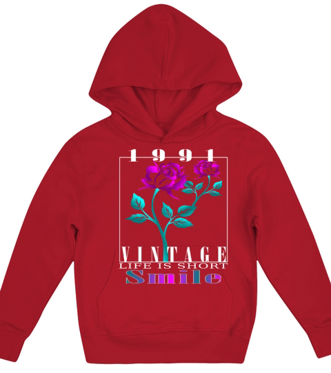 1991 Born Vintage Rose Gift Kids Hoodie