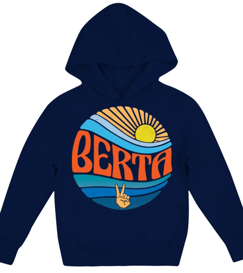 Berta Shirt Vintage Sunset Berta Groovy Tie Dye Kids Hoodie