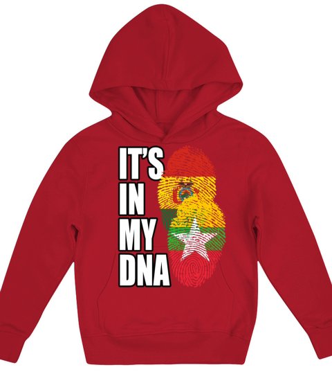 Burmese And Bolivian Mix Heritage DNA Flag Kids Hoodie