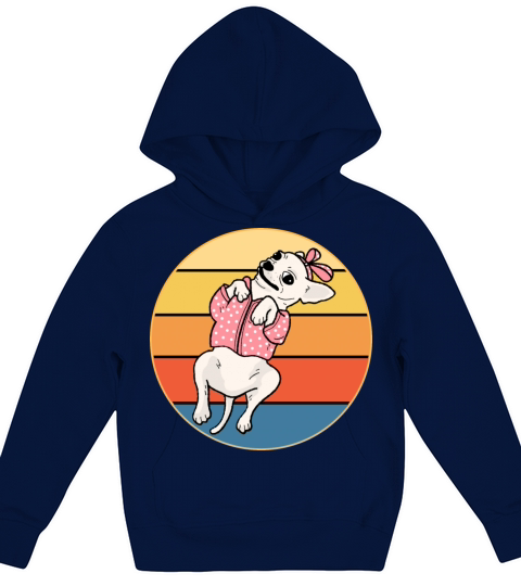 Cute Chihuahua Dog Breed Vintage Retro Sunset Kids Hoodie