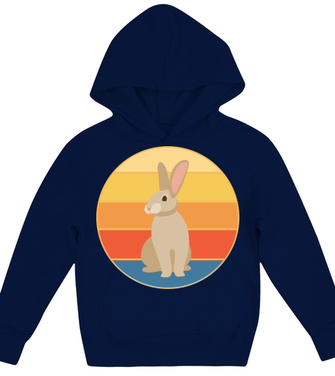Cute Rabbit Bunny Retro Sunset Vintage Animal Pet Kids Hoodie