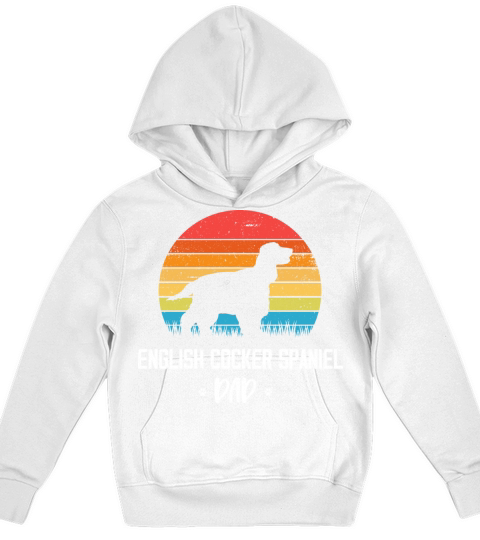 English Cocker Spaniel Dad Retro Vintage Kids Hoodie