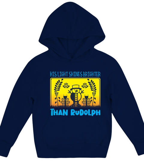 His light shines brighter than rudolph christmas shirt Kids Hoodie