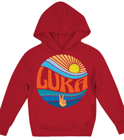 Luka Shirt Vintage Sunset Luka Groovy Tie Dye Kids Hoodie