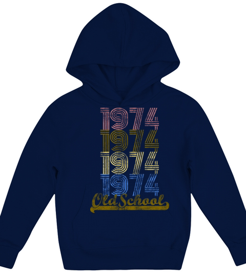 Old School 1974 Vintage Retro Shirt Kids Hoodie