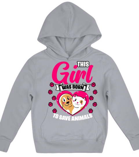 This Girl Was Born To Save Animals Veterinary Crew Kids Hoodie