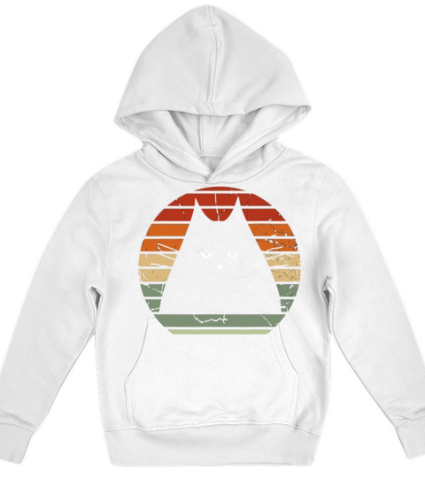 Vintage Black Cat Lover Distressed Retro Style Kids Hoodie