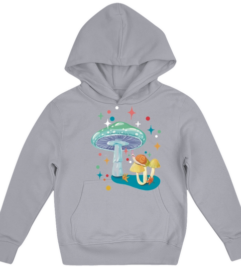 Vintage cozy green mushroom and snail Kids Hoodie