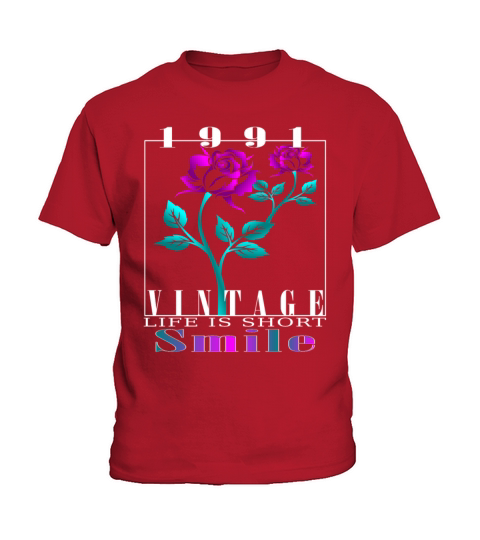 1991 Born Vintage Rose Gift Kids T-Shirt