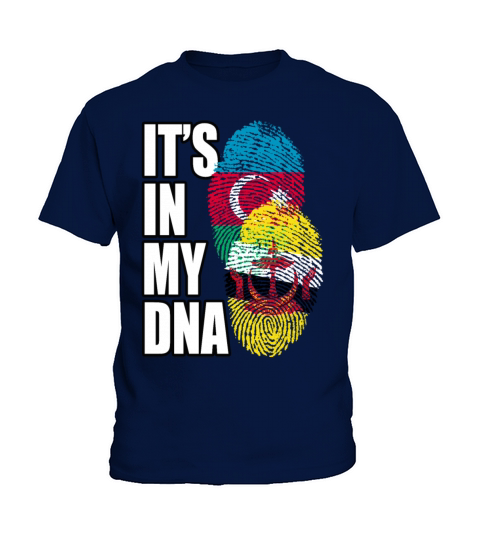 Azerbaijani And Bruneian Mix Heritage DNA Flag Kids T-Shirt