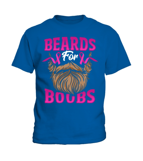 Beards For Boobs Breast Cancer Awareness Pink Kids T-Shirt