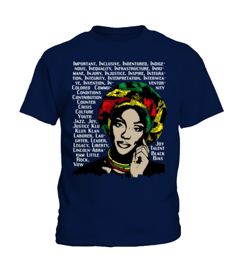 Black history month african women words design268 Kids T-Shirt