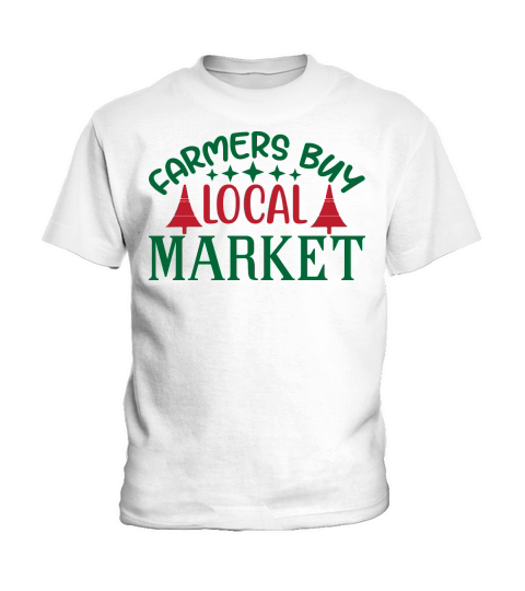Christmas farmers buy local market Kids T-Shirt