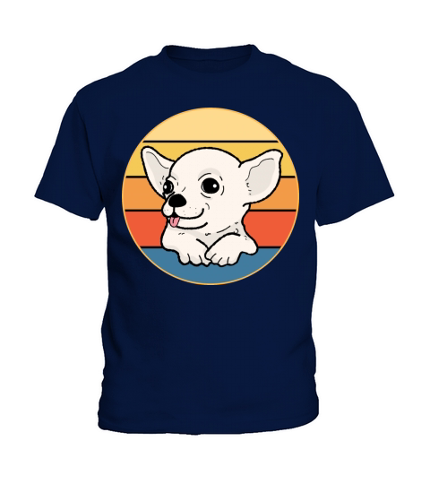 Cute Chihuahua Dog Breed Vintage Retro Sunset Kids T-Shirt