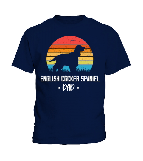 English Cocker Spaniel Dad Retro Vintage Kids T-Shirt