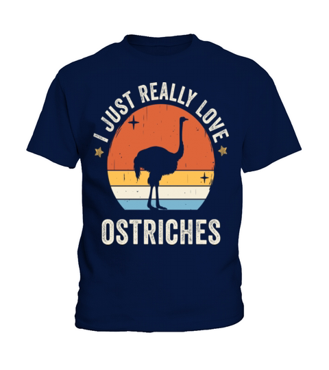 I Just Really Love Ostriches Retro Vintage Sunset Kids T-Shirt