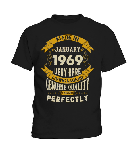 January 1969 Vintage Birthday Present Kids T-Shirt