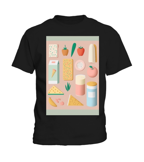 Snack Time - Pastel Colored Pattern Kids T-Shirt