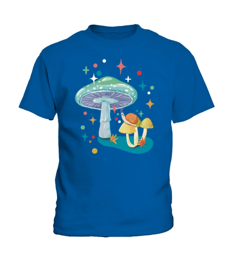 Vintage cozy green mushroom and snail Kids T-Shirt