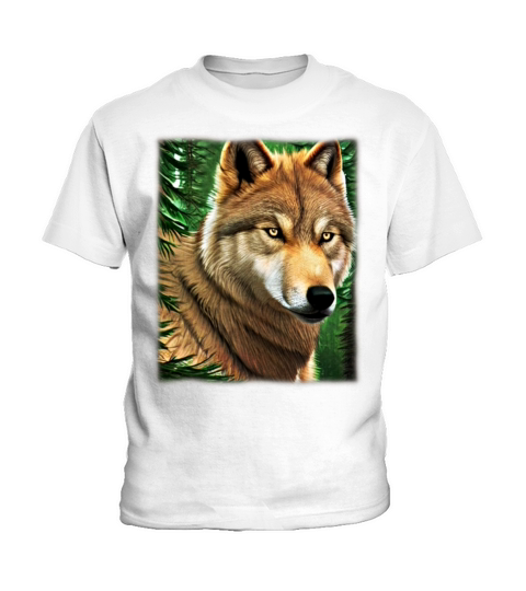 Wolf artwork design predator face imprint Kids T-Shirt