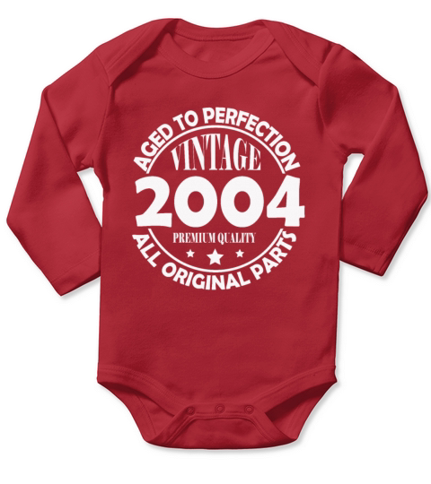 2004 vintage vintage retro birthday gift Long Sleeve Baby One-Piece