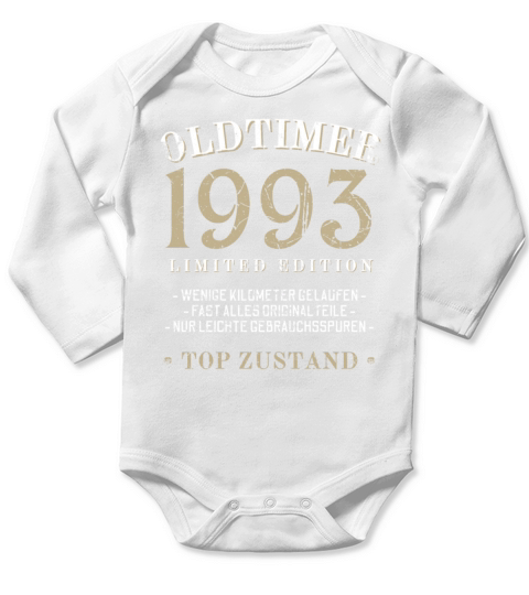 30th Birthday Vintage 1993 Long Sleeve Baby One-Piece