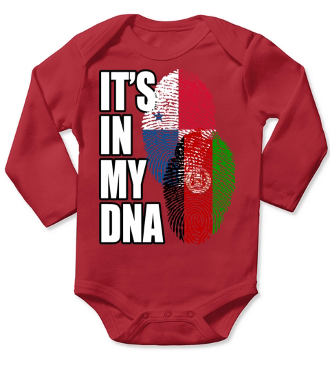 Afghan And Panamanian Mix Heritage DNA Flag Long Sleeve Baby One-Piece