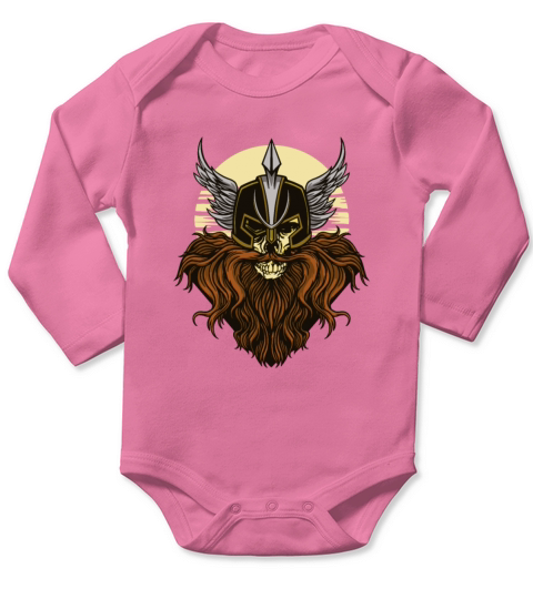 Bearded beard viking helmet Bearded beard viking h Long Sleeve Baby One-Piece